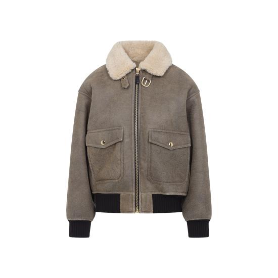 26FW 셀린느 아비에이터 램스킨 블루종 자켓 2EB60674R 31HN ARMY GREEN HONEY - CELINE