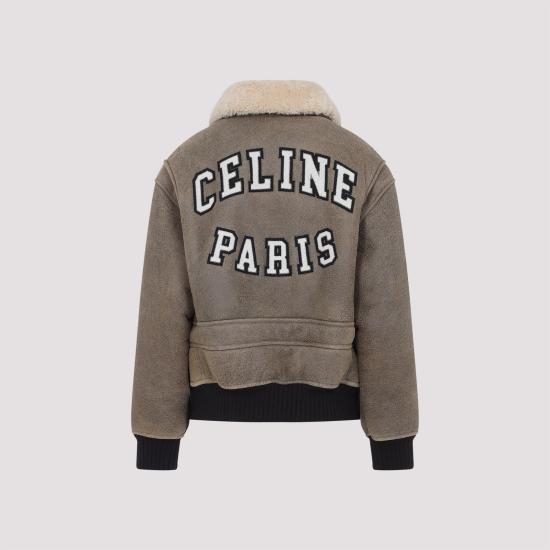 26FW 셀린느 아비에이터 램스킨 블루종 자켓 2EB60674R 31HN ARMY GREEN HONEY - CELINE