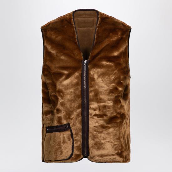 26FW 바버 웜 파일 웨이스트코트 집 인 라이너 MLI0004MLI1 Brown