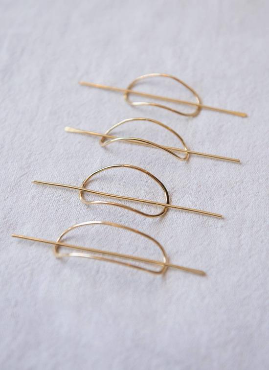  Desert Rose Jewelry 헤어 액세서리 데저트 로즈 주얼리 타원형 골든 샌즈 얇은 헤어핀 - OTHER BRANDS