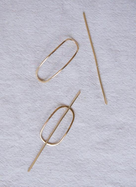  Desert Rose Jewelry 헤어 액세서리 데저트 로즈 주얼리 타원형 골든 샌즈 얇은 헤어핀 - OTHER BRANDS