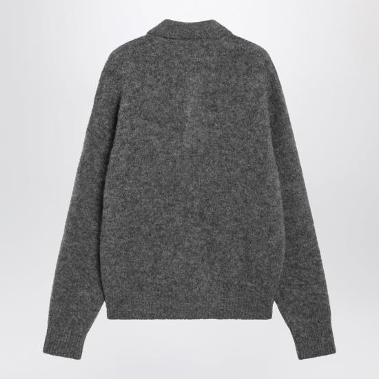 26FW 아미 알파카 아미 롱 슬리브 폴로 스웨터 HPL405KN0021 Grey - AMI