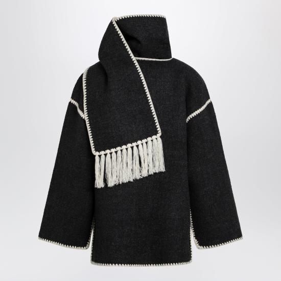 26FW 토템 자수 스카프 자켓 244 WRO918FB0292 Grey - TOTEME
