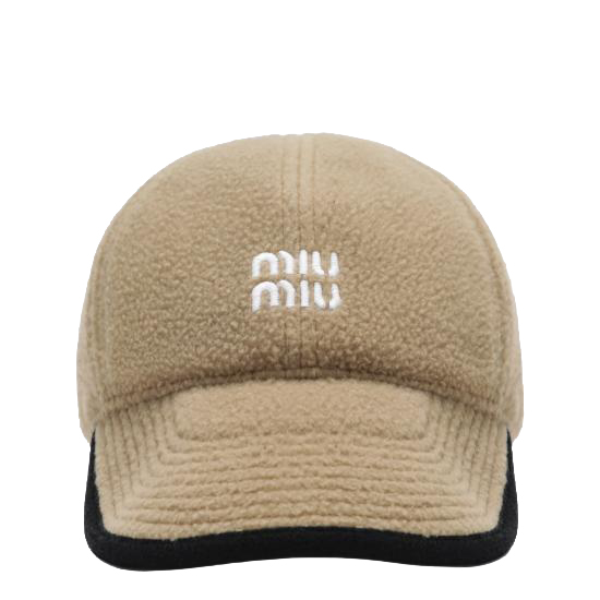 26FW 미우미우 플리스 베이스볼 캡 플리스 베이스볼 캡 5HC36915V3 Beige