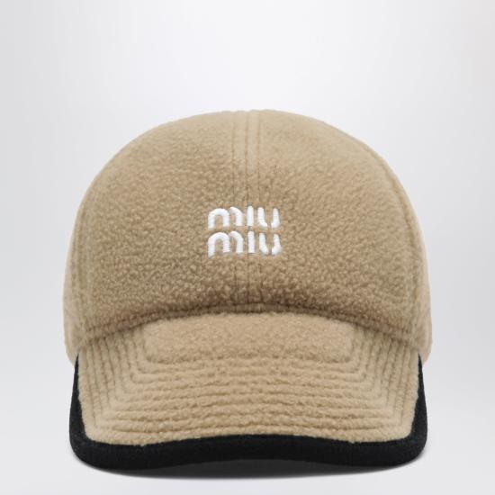 26FW 미우미우 플리스 베이스볼 캡 5HC36915V3 Beige