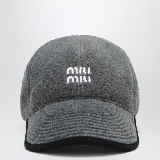 26FW 미우미우 플리스 베이스볼 캡 5HC36915V3 Grey