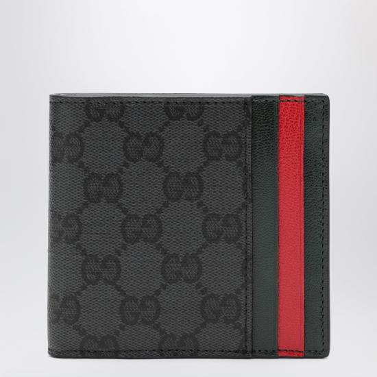 26FW 구찌 GG 캔버스 웹 카드 슬롯 반지갑 A00716FAGI8 Black