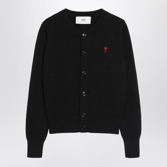 26SS 아미 크루넥 울 가디건 FKC361001 Black