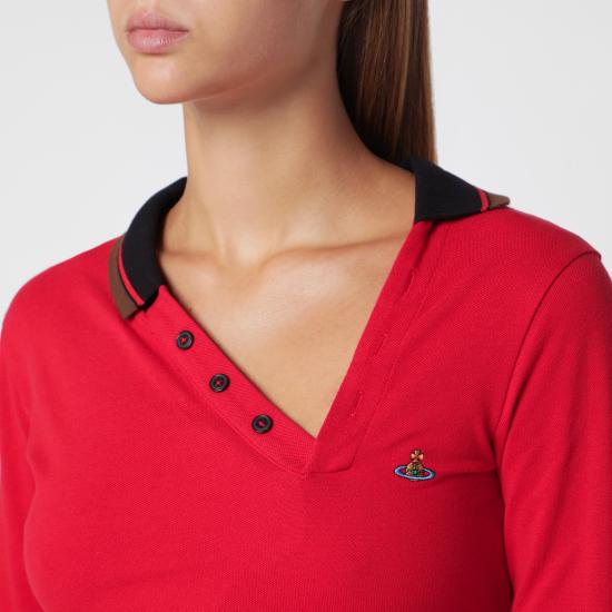 26FW 비비안웨스트우드 폴로 티셔츠 1H010007J00AU Red - VIVIENNE WESTWOOD
