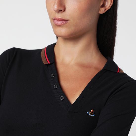 26FW 비비안웨스트우드 폴로 티셔츠 1H010007J00AU Black - VIVIENNE WESTWOOD