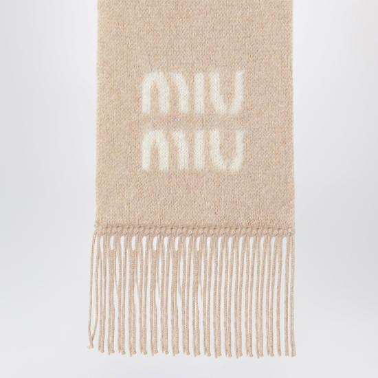26FW 미우미우 울 모헤어 머플러 5FS0622CQD Beige - MIU MIU
