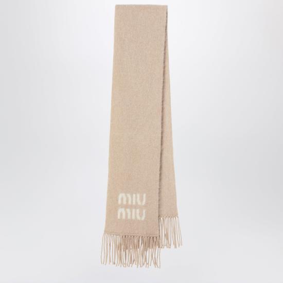 26FW 미우미우 울 모헤어 머플러 5FS0622CQD Beige