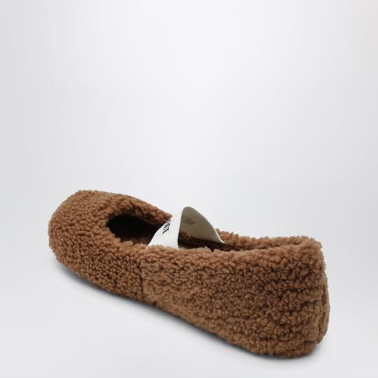 26FW 문부츠 시어링 퍼 발레리나 플랫슈즈 80D2400010PL Brown - MOON BOOT