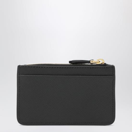 26FW 프라다 삼각 로고 사피아노 카드 지갑 1MC0382DYG Black - PRADA