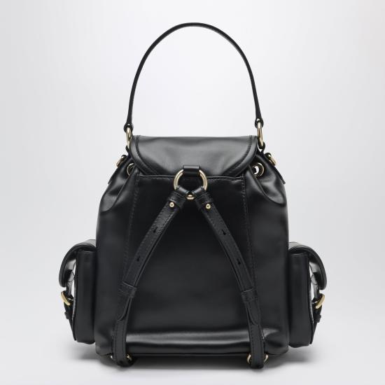 26FW 미우미우 캔버스 앤 레더 백팩 5BZ043OOM2CRW Black - MIU MIU