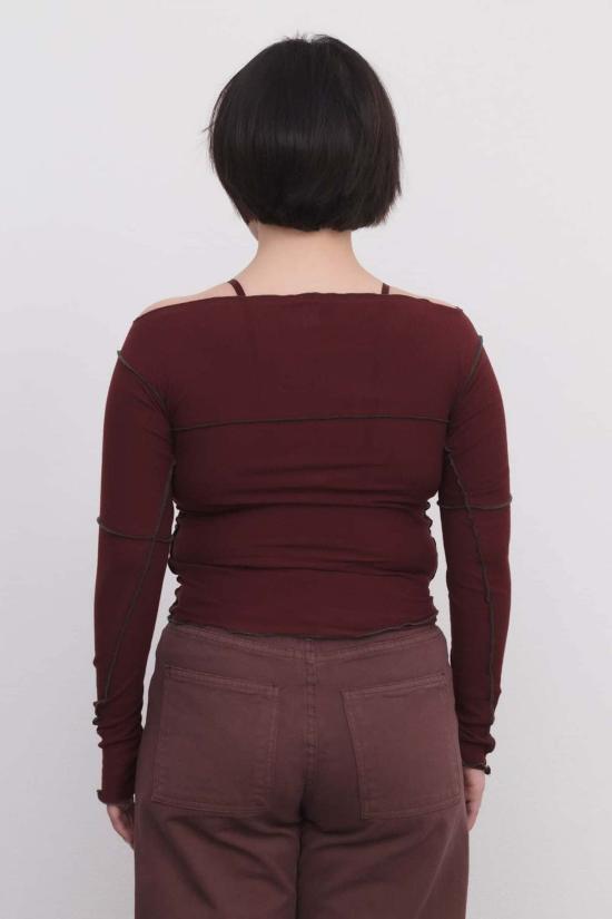  베이스레인지 긴팔 티셔츠 신더  나라 레드 - BASERANGE