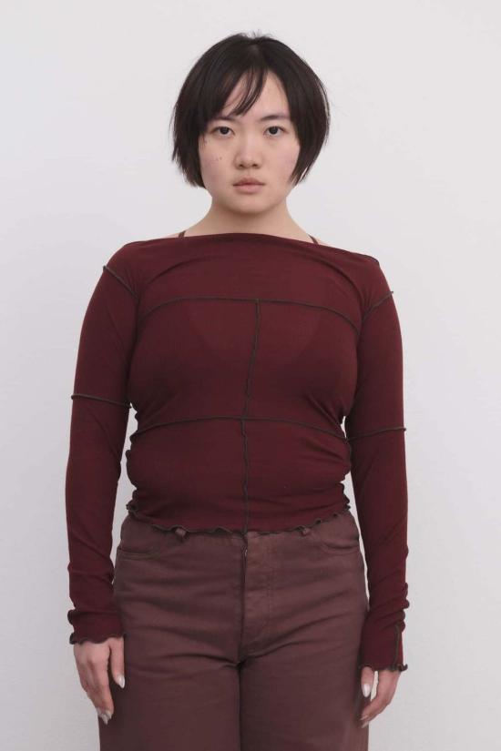  베이스레인지 긴팔 티셔츠 신더  나라 레드