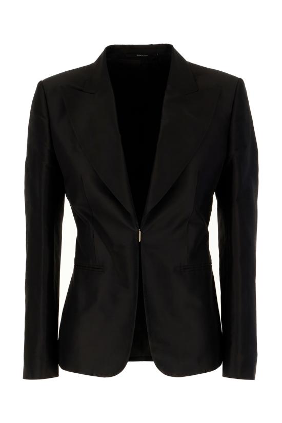 26FW 구찌 파인 실크 파이유 재킷 870960ZAU9E 1000 Nero