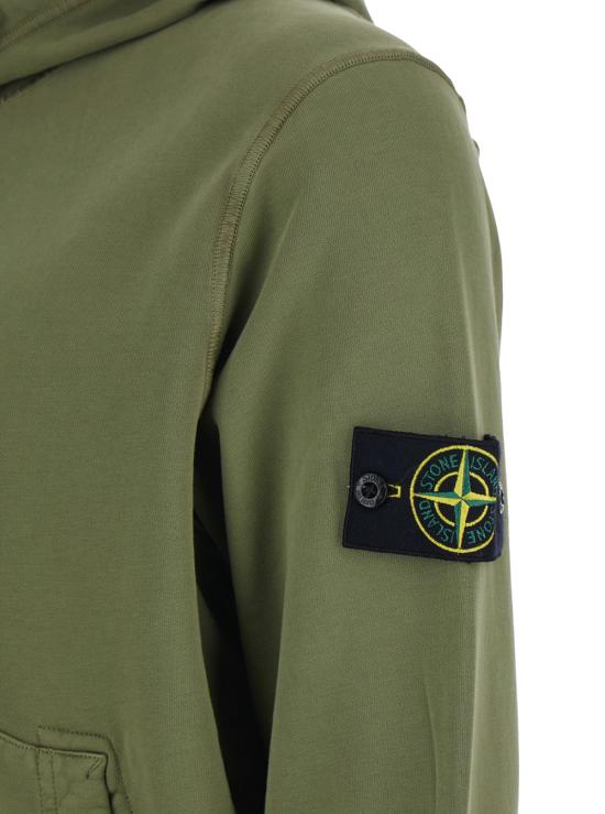  스톤 아일랜드 오가닉 코튼 플리스 레귤러핏 후드 스웨트셔츠 L1S156100062 - STONE ISLAND