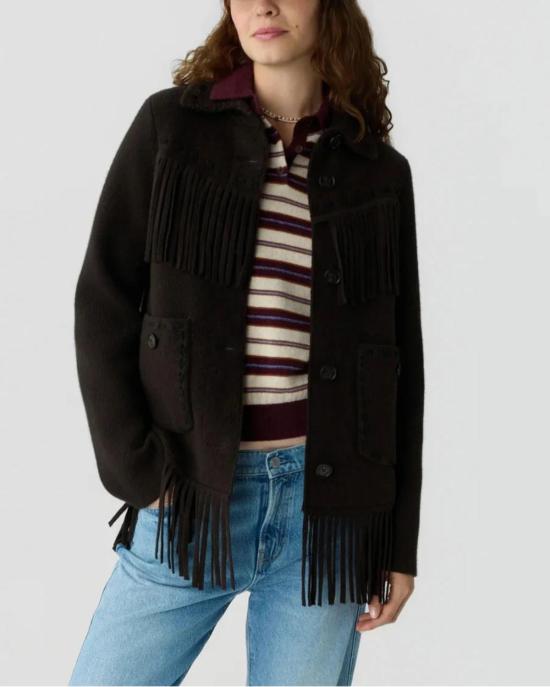  게스트 인 레지던스 자켓 웨스턴 프린지 재킷 번트 코코아 - GUEST IN RESIDENCE