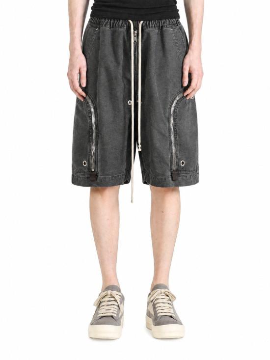 26FW 릭 오웬스 타워 바우하우스 가죽 코팅 쇼츠 DU02F6389CVG 148 GRAVEL - RICK OWENS