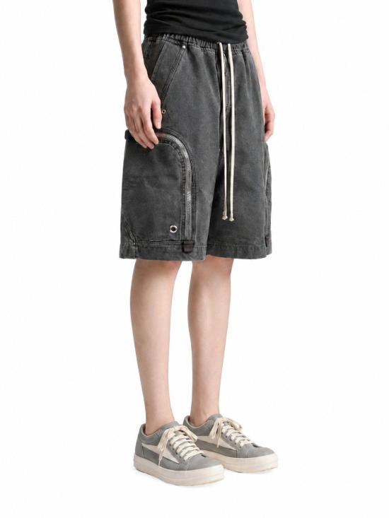 26FW 릭 오웬스 타워 바우하우스 가죽 코팅 쇼츠 DU02F6389CVG 148 GRAVEL - RICK OWENS