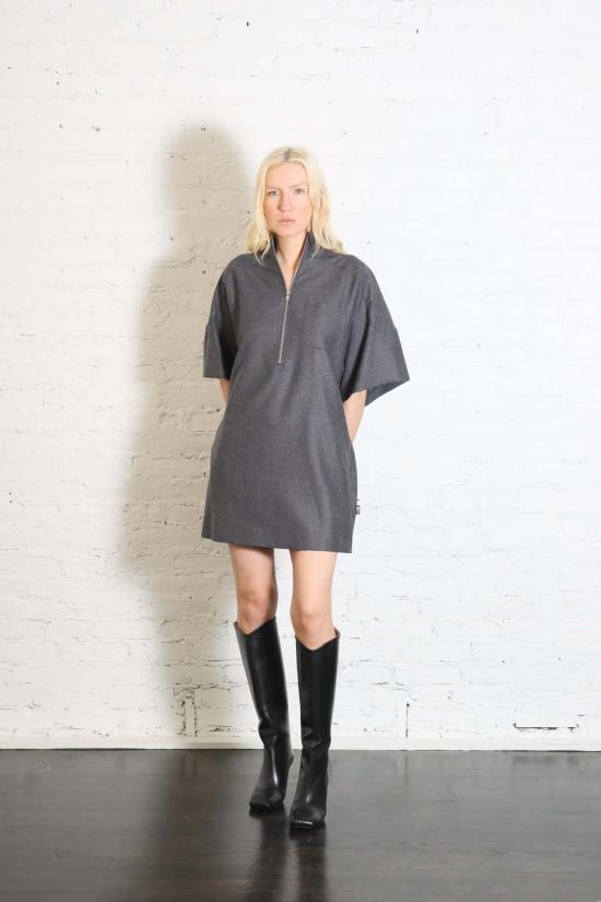  마르지엘라 원피스 Mm6 메종  울 1/4 지퍼 드레스 재킷 - MAISON MARGIELA