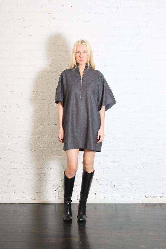  마르지엘라 원피스 Mm6 메종  울 1/4 지퍼 드레스 재킷 - MAISON MARGIELA