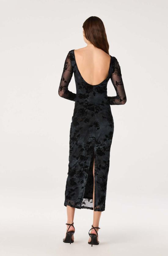  아스트라 더 라벨 롱 원피스 Astr The Label Syriah Burnout Mesh Dress - ASTR THE LABEL