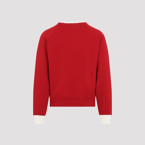 26FW 아미 스웨터 USW797 JE0245 A202 RUBY RED IVORY - AMI
