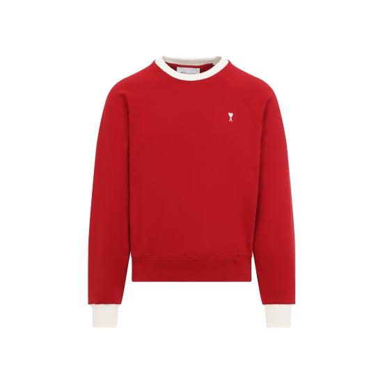 26FW 아미 스웨터 USW797 JE0245 A202 RUBY RED IVORY - AMI