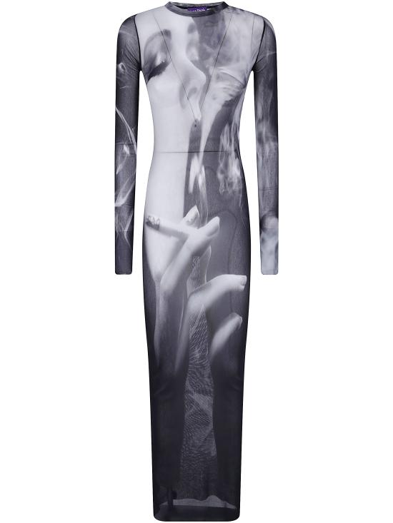 26FW 장 폴 고티에 롱 원피스 26 04 W DR191 M031P 000201 BLACK GREY WHITE