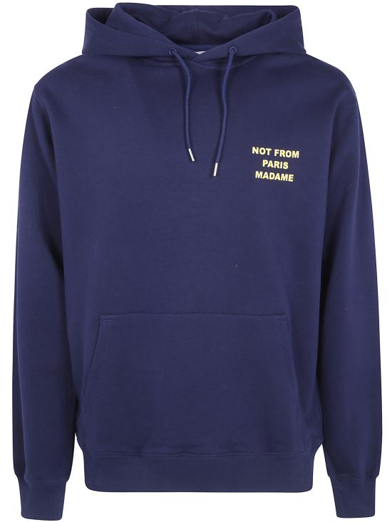 26FW 드롤드무슈 후드 티셔츠 M HO162 CO127 NAVY