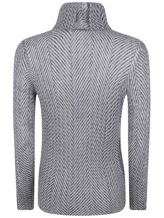 26FW 트윈셋 터틀넥 262TT3401 14175 BIC GEOMETRIC BLACK IVORY - TWINSET