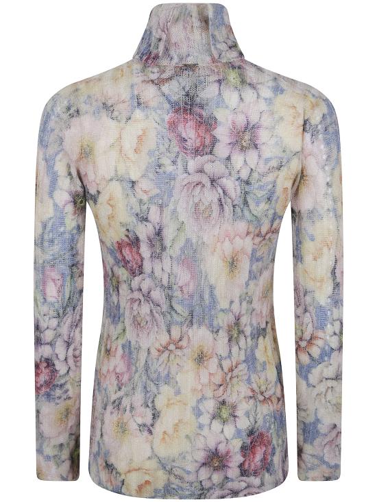 26FW 트윈셋 터틀넥 262TT3401 14099 FLOWERS BLU INDIGO MULTICOLOR - TWINSET