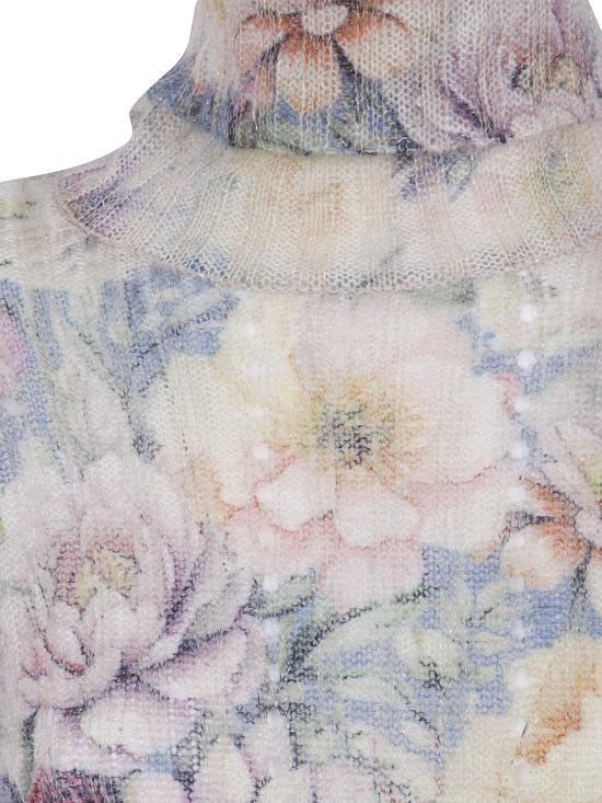 26FW 트윈셋 터틀넥 262TT3401 14099 FLOWERS BLU INDIGO MULTICOLOR - TWINSET
