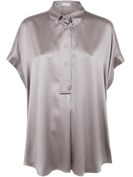  브루넬로 쿠치넬리 실크 블라우스 M0C59RA915 C2874 KHAKI