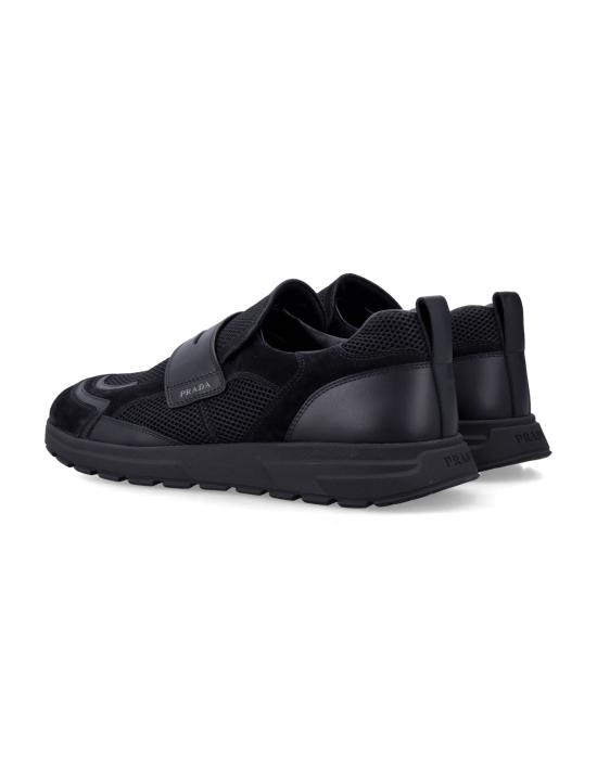 26FW 프라다 프랙스 메쉬 패브릭 및 가죽 하이브리드 로퍼 2DE1633ZM0 F0002 NERO - PRADA