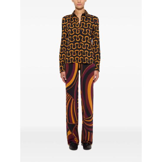 26FW 푸찌 스트레이트 팬츠 6UJT30 6U757 011 BLACK ORANGE - PUCCI