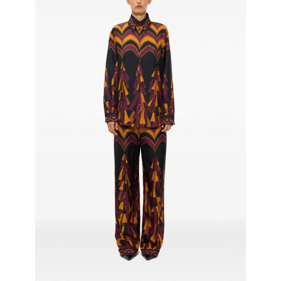 26FW 푸찌 스트레이트 팬츠 6URT10 6U841 075 BLACK ORANGE - PUCCI