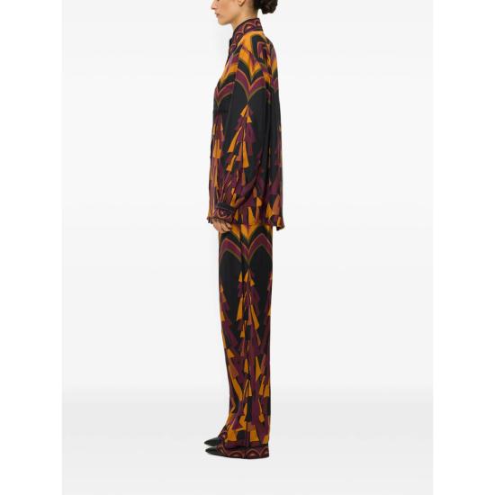 26FW 푸찌 스트레이트 팬츠 6URT10 6U841 075 BLACK ORANGE - PUCCI
