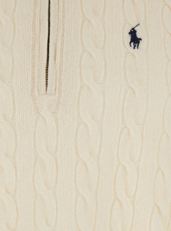 26FW 폴로 랄프로렌 포니 자수 케이블 니트 점퍼 710876766001 White - POLO RALPH LAUREN