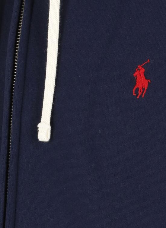 26FW 랄프 로렌 로고 자수 지퍼 후드티 710813297 004 BLUE - RALPH LAUREN