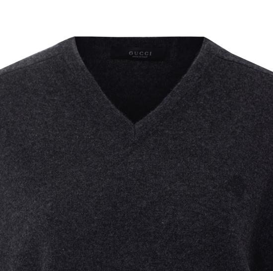 26FW 구찌 캐시미어 브이넥 니트 A008CU XKFUT1220 GREY - GUCCI