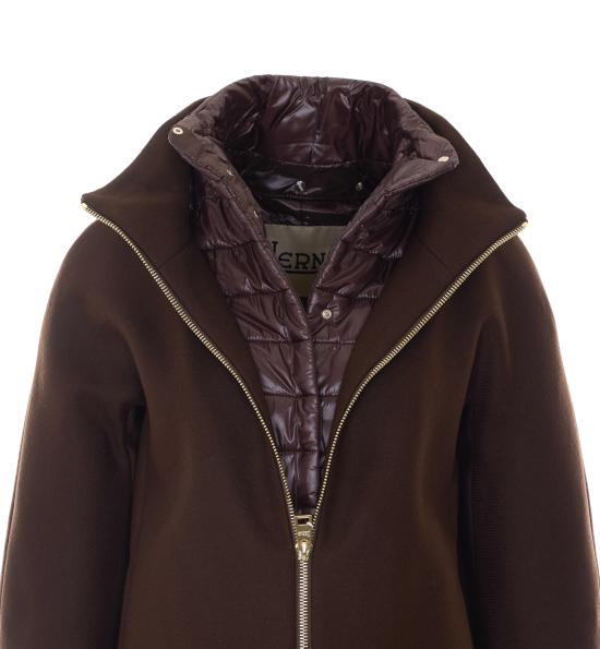 26FW 에르노 울트라라이트 나일론 버진 울 혼방 코트 CA000640D 333448810 BROWN - HERNO
