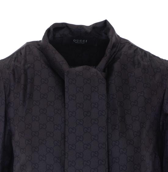 26FW 구찌 보우 디테일 프린트 실크 트윌 셔츠 860513 ZAUUN1120 BLACK - GUCCI