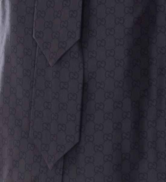 26FW 구찌 보우 디테일 프린트 실크 트윌 셔츠 860513 ZAUUN1120 BLACK - GUCCI