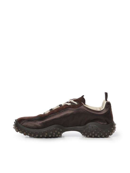 26FW 미우미우 버블 테크니컬 패브릭 및 스웨이드 스니커즈 5E806E 3M0KF0003 DARK BROWN - MIU MIU