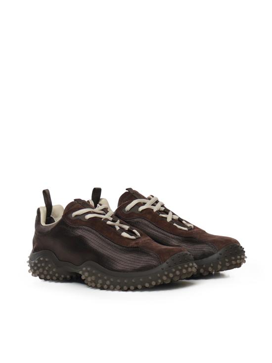 26FW 미우미우 버블 테크니컬 패브릭 및 스웨이드 스니커즈 5E806E 3M0KF0003 DARK BROWN - MIU MIU