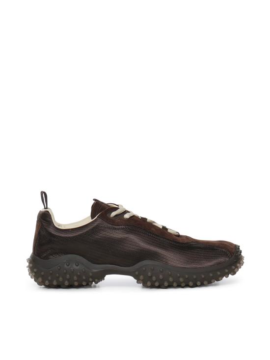 26FW 미우미우 버블 테크니컬 패브릭 및 스웨이드 스니커즈 5E806E 3M0KF0003 DARK BROWN